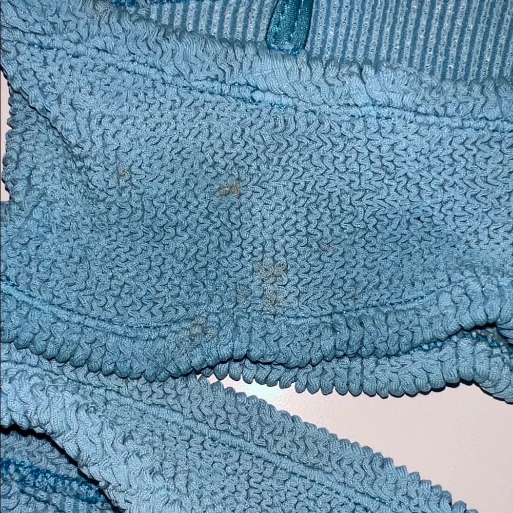 Hunza G teal crinkle Bikini Set